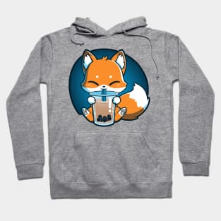 Cute Fox Drinking Cold Drink Hoodie